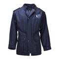 Parka militare olandese originale, colletto rovesciato, logo militare, giacca blu