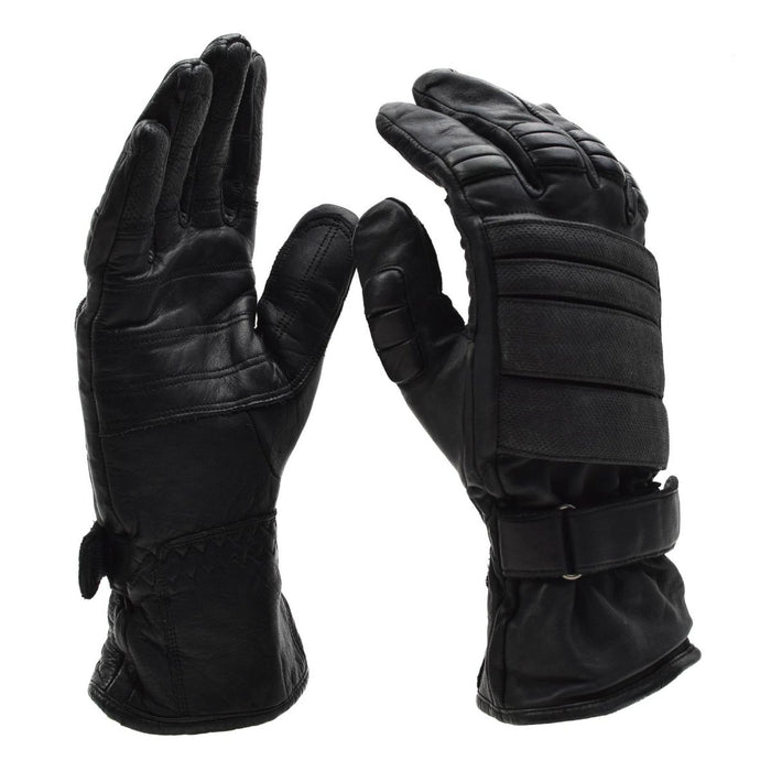 Guanti da combattimento tattici militari originali olandesi in pelle con protezione sulle nocche neri - GoMilitar