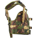 Original Dutch military tactical vest with woodland camouflage and adjustable straps for secure fit and gear attachment
