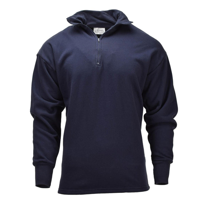 Canottiera termica originale militare olandese manica lunga chiusura mezza zip Blu - GoMilitar