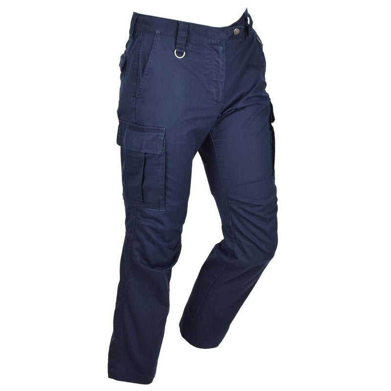 Original Dutch Military Work Pants Women Reinforced Knees Cargo Pockets Blue - GoMilitar