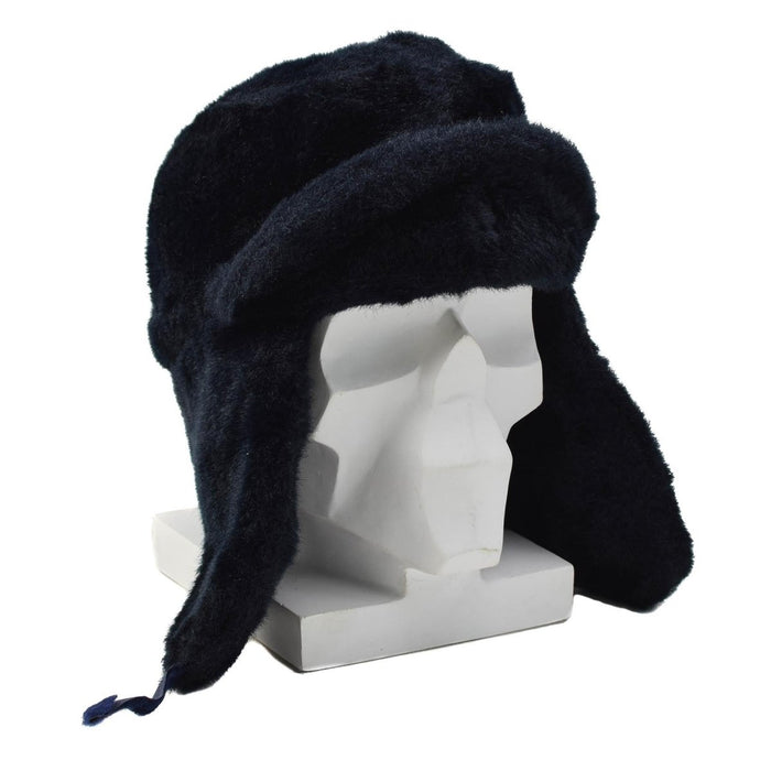 Original Dutch Police Winter Hat Fold Down Ear Flaps Reinforced Forehead Blue - GoMilitar