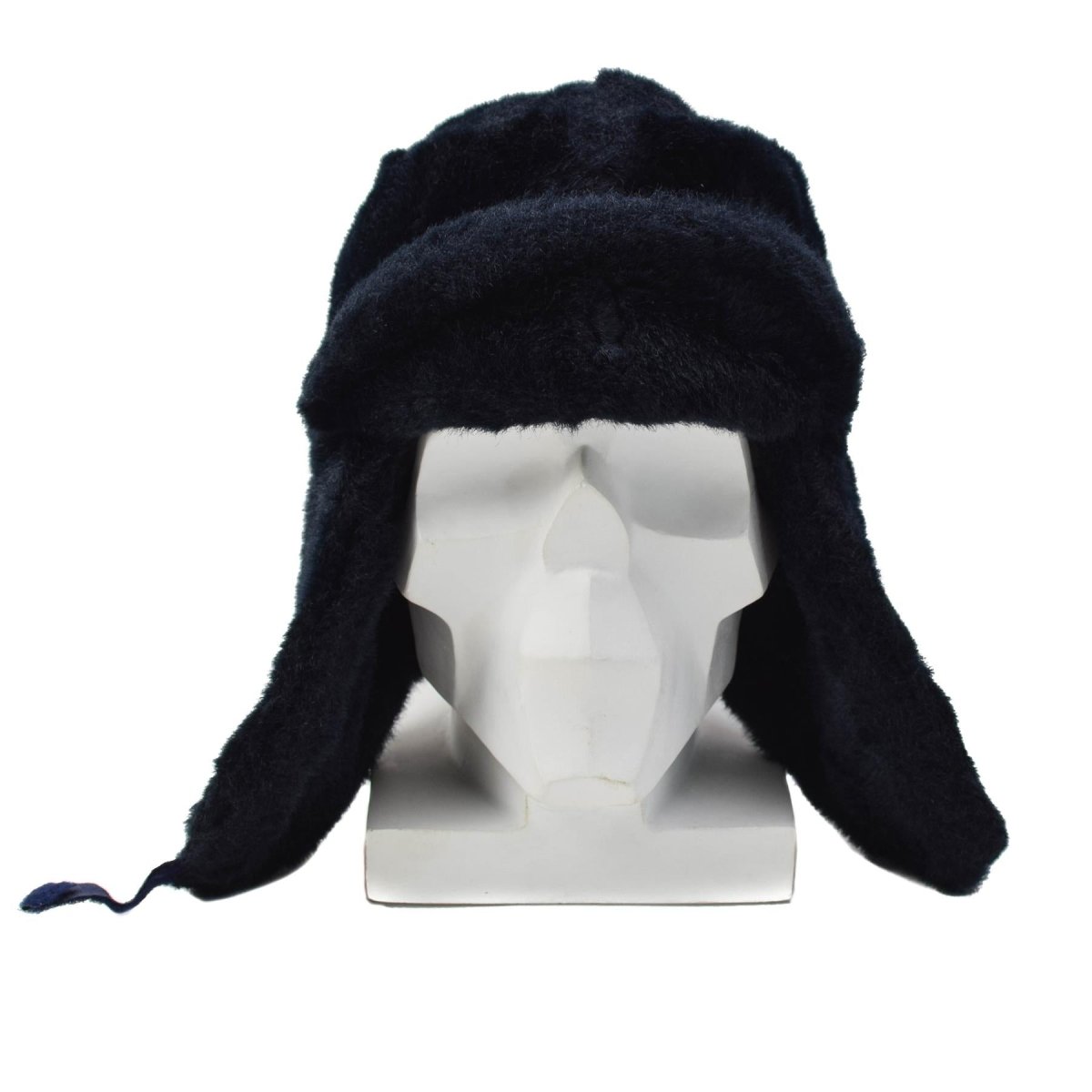 Cappello invernale originale della polizia olandese, paraorecchie ripiegabili, fronte rinforzata, blu