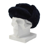 Cappello invernale originale della polizia olandese, paraorecchie ripiegabili, fronte rinforzata, blu