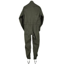 Back view of Original French Air Forces F2 durable military flight suit coverall with adjustable waist.