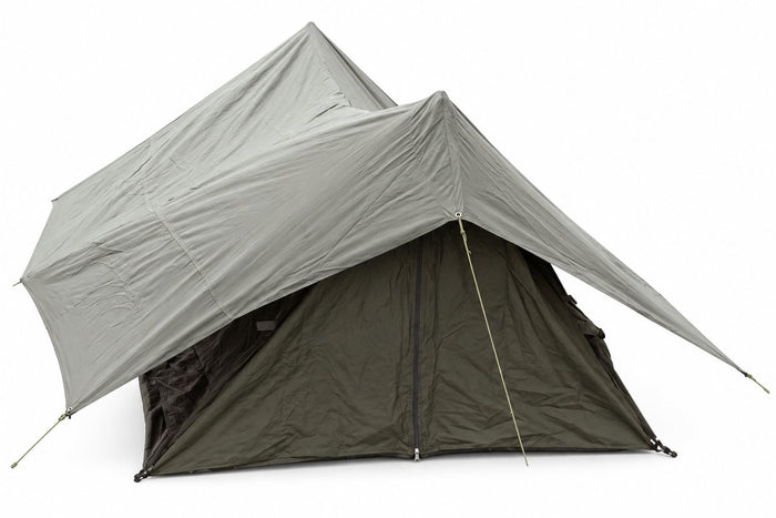 Original French Army Camping Tent Flysheet Outdoor Field Shelter Olive - GoMilitar