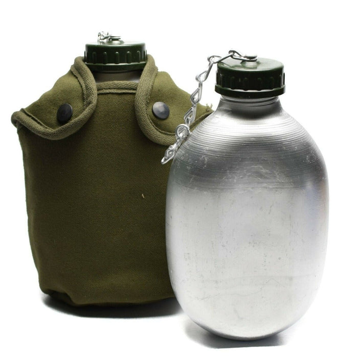 Borraccia per acqua potabile originale dell'esercito francese, borraccia in cotone, OD NUOVO - GoMilitar
