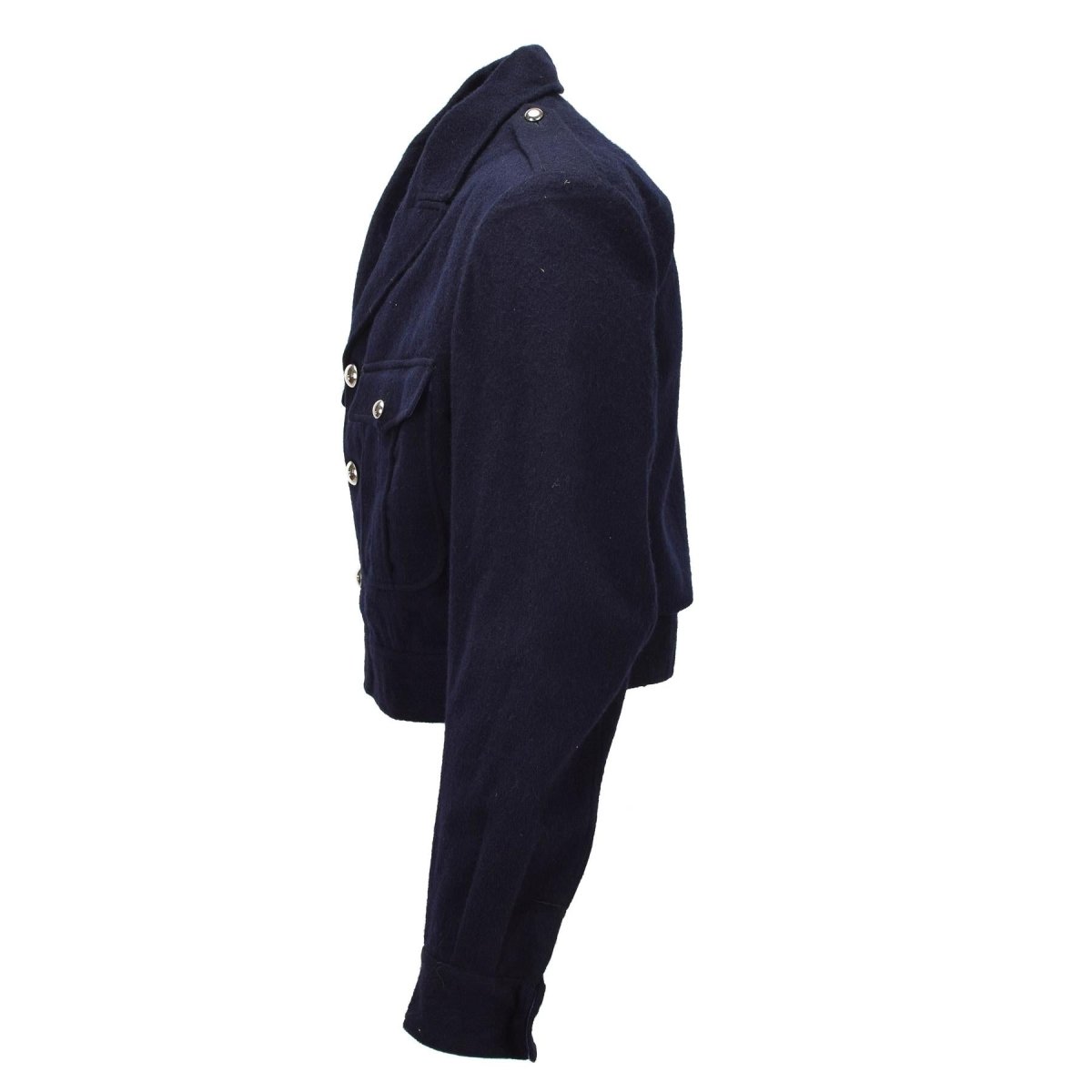 Giacca originale dell'esercito francese M47 IKE in lana chiusura con bottoni vintage blu