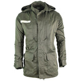 Army Olive Olive Obsigna di Osole Osticamento di olive francese Combattina con cappuccio militare con cappuccio.