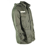 Army Olive Olive Obsigna di Osole Osticamento di olive francese Combattina con cappuccio militare con cappuccio.