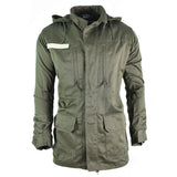 Army Olive Olive Obsigna di Osole Osticamento di olive francese Combattina con cappuccio militare con cappuccio.