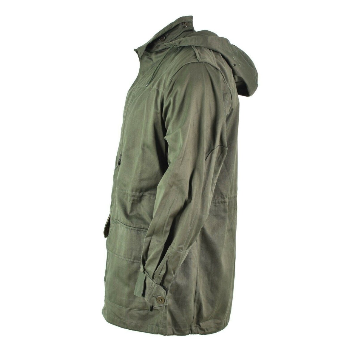 Army Olive Olive Obsigna di Osole Osticamento di olive francese Combattina con cappuccio militare con cappuccio.