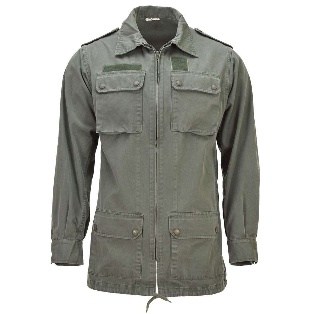 Giacca classica militare francese originale grande tasche anteriori oliva solide