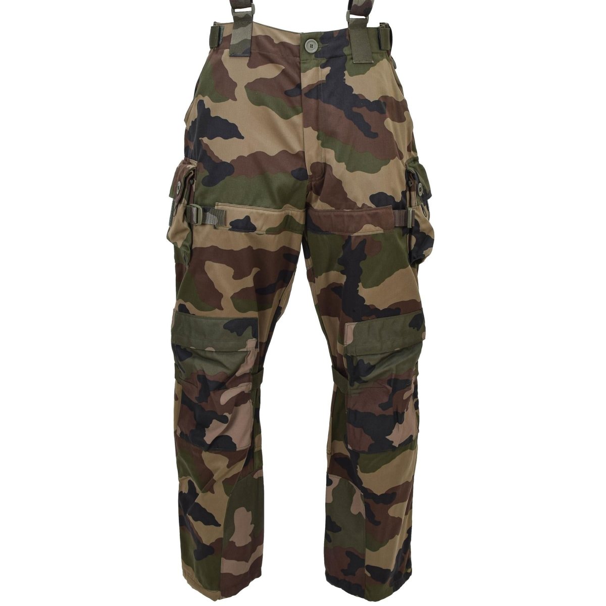 Pantaloni da combattimento militari francesi originali Felin F4 Bretelle durevoli CCE Camo