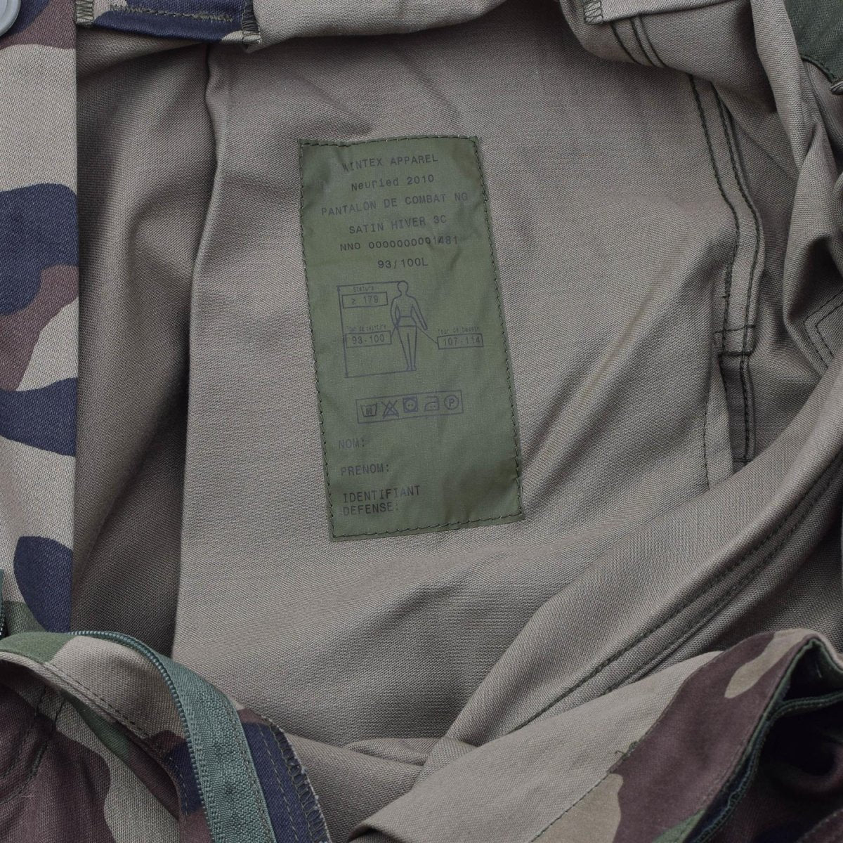 Pantaloni da combattimento militari francesi originali Felin F4 Bretelle durevoli CCE Camo