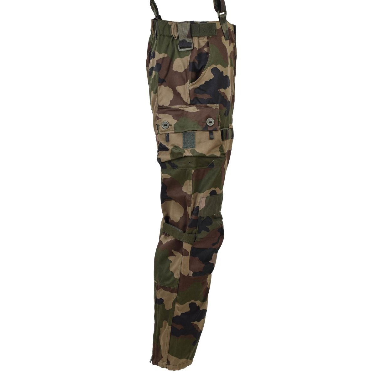 Pantaloni da combattimento militari francesi originali Felin F4 Bretelle durevoli CCE Camo