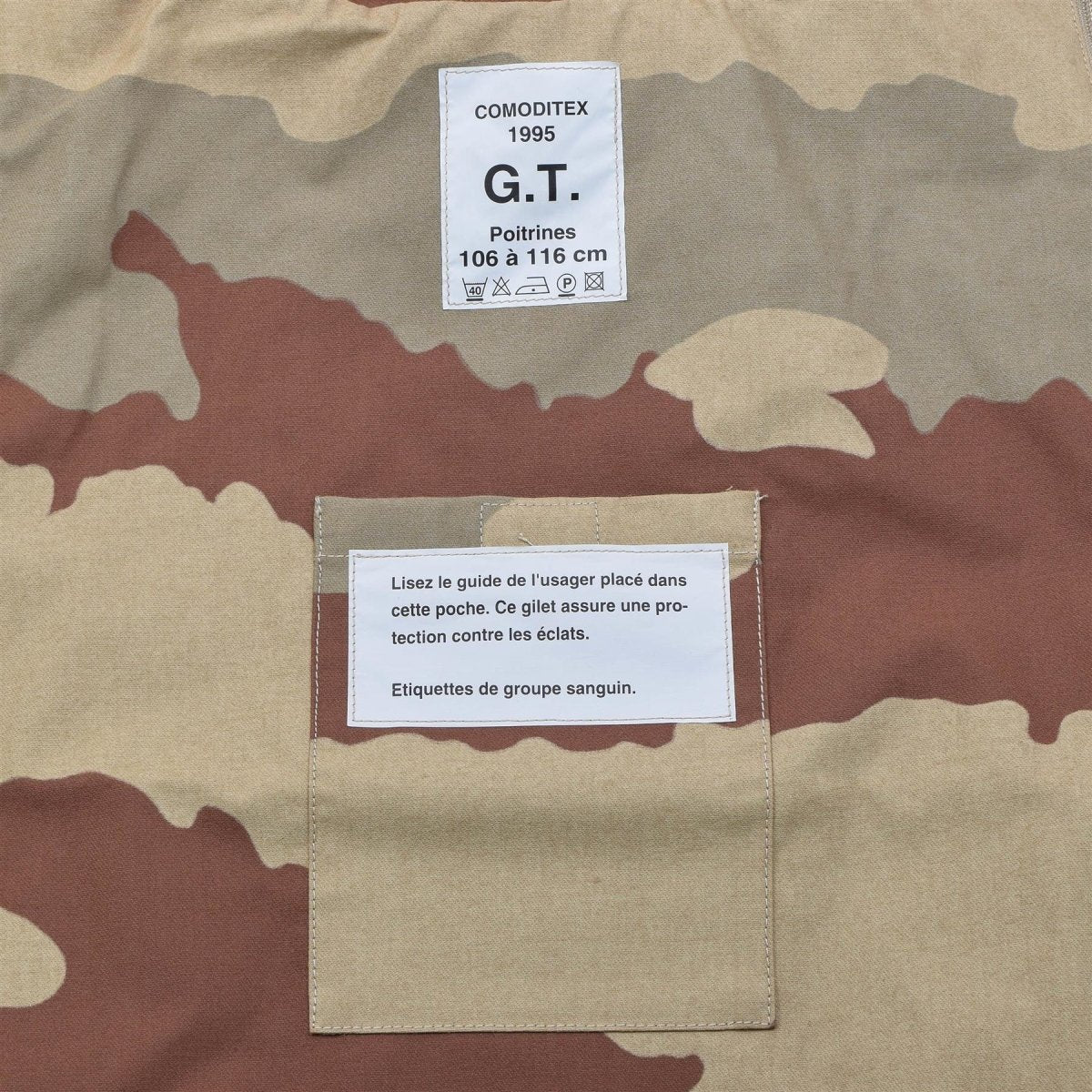 Giubbotto antiproiettile militare francese originale senza piastre balistiche Deguet Camo