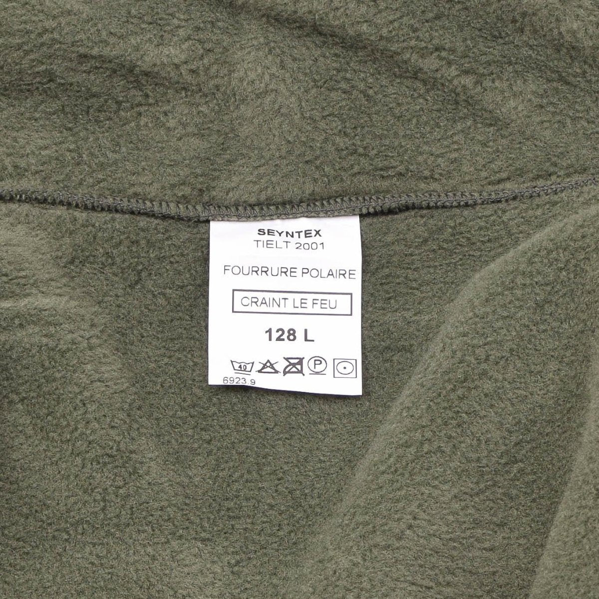 Giacca in pile militare francese originale polare calda armato ad alto collo oliva nuovo