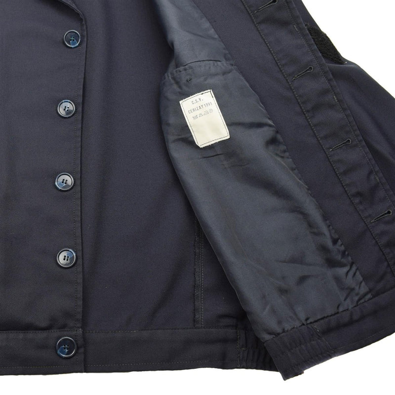 Giacca militare francese originale Alpine truppe uniforme da campo in cotone blu solido