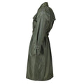 Olivo militare francese originale cappotto di pioggia lunga tutte le stagioni con allacciata impermeabile