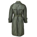 Olivo militare francese originale cappotto di pioggia lunga tutte le stagioni con allacciata impermeabile