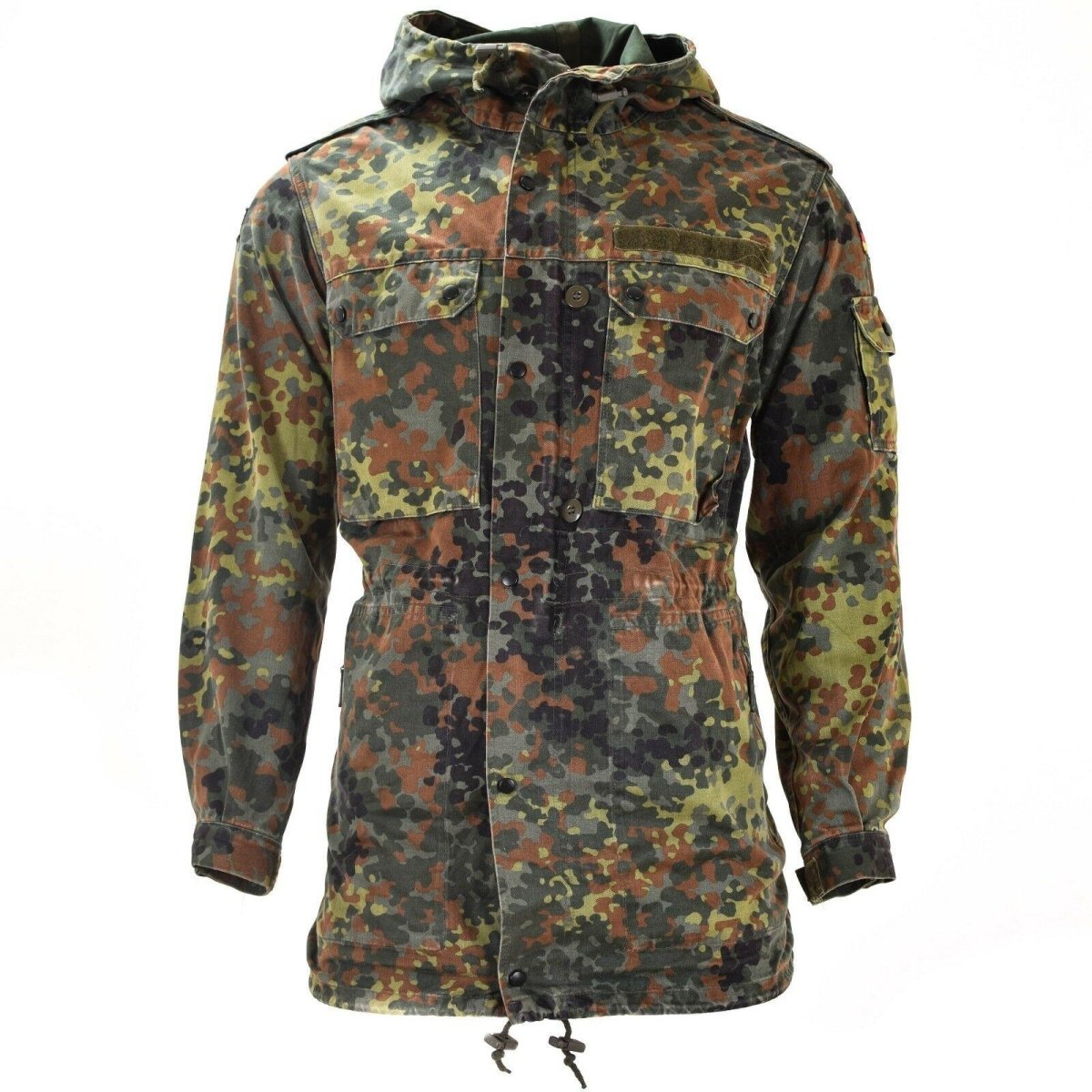 Giacca da campo dell'esercito tedesco originale Parka Issumi militare Flecktarn Camo W Liner