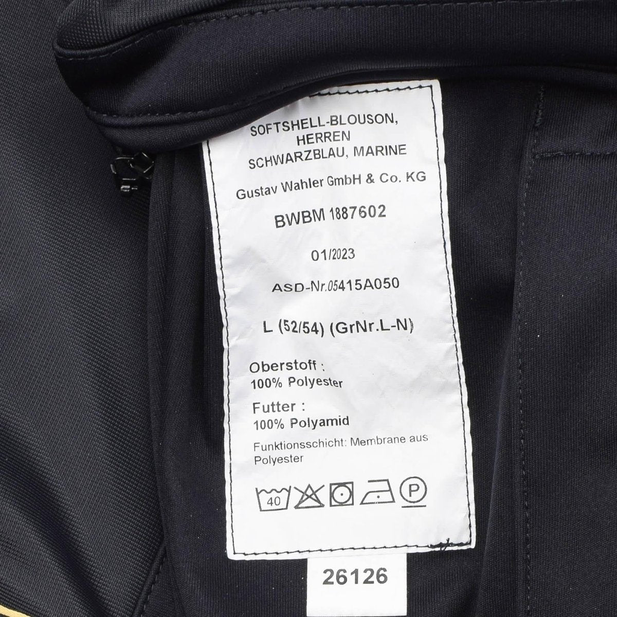 Giacca marina dell'esercito tedesco originale Black Softshell High Collar Combat Nuovo