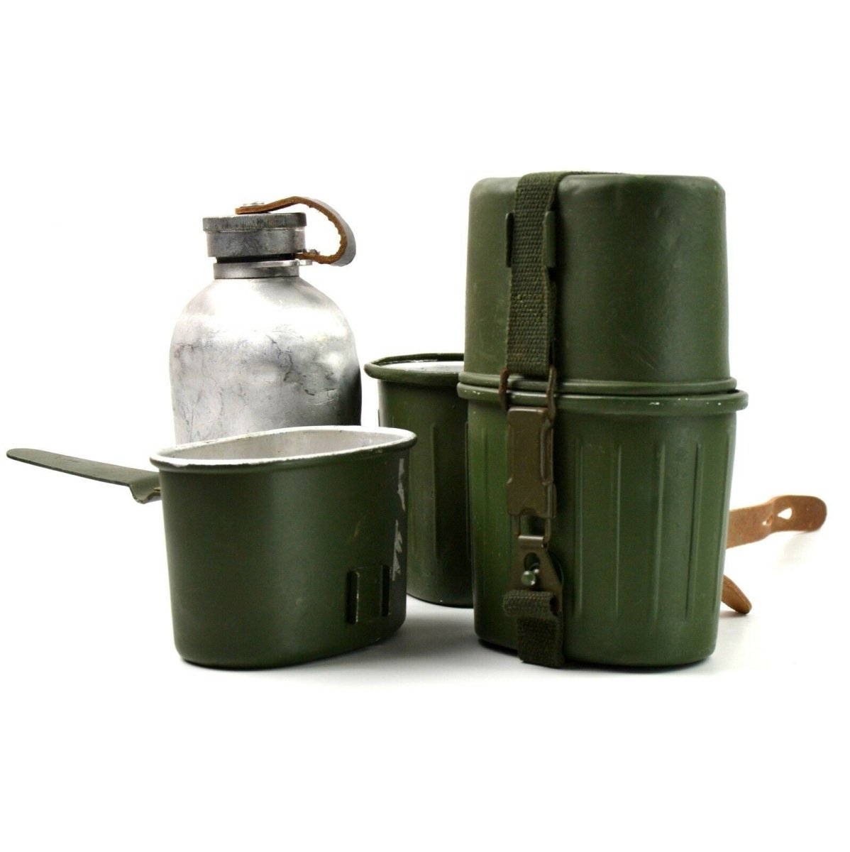 Kit da pasticcio originale dell'esercito tedesco, borraccia per borraccia, bottiglia d'acqua, pentole, esercito