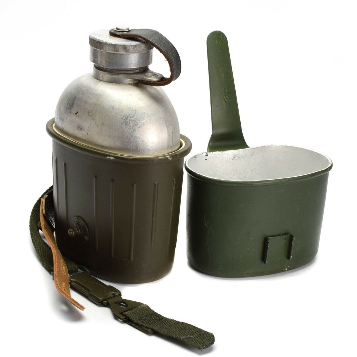 Kit da pasticcio originale dell'esercito tedesco, borraccia per borraccia, bottiglia d'acqua, pentole, esercito