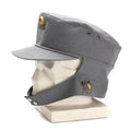 Original Erizzino tedesco Cap di montagna militare Gebirgsjäger grigio con badge floreale