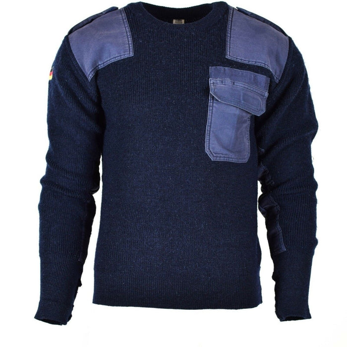 Pullover originale dell'esercito tedesco Commando Jumper Maglione blu navy Lana Militare - GoMilitar