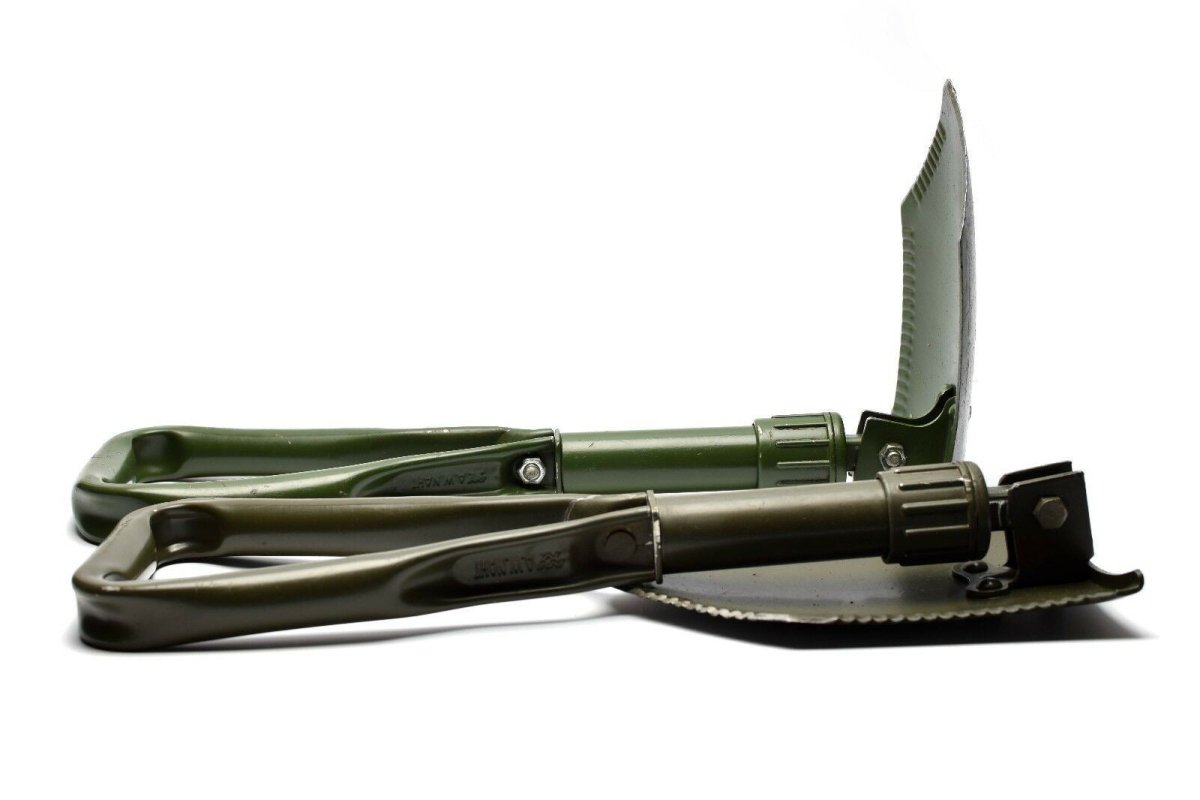 Pala piegata dell'esercito BW tedesco originale. Sopravvivenza Green Spade Outdoor