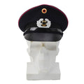 Berretto con visiera originale dei vigili del fuoco tedeschi, coccarda, distintivo BGS, blu