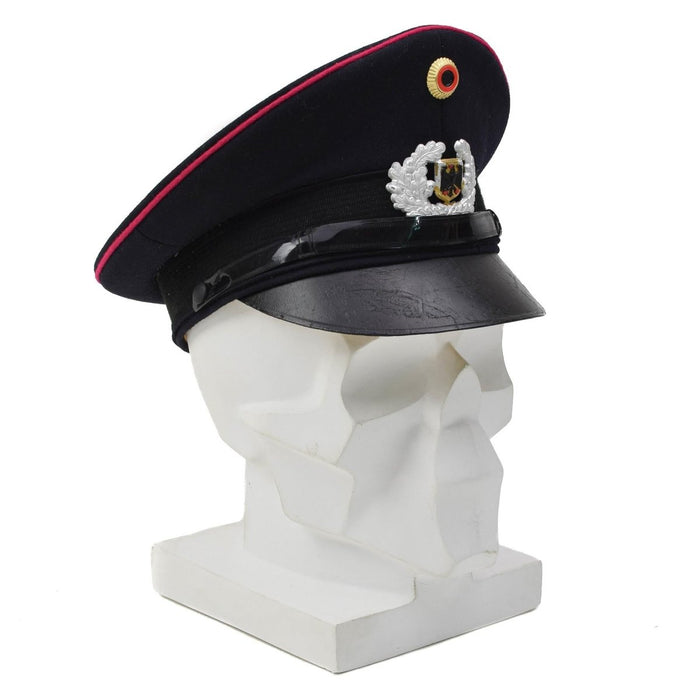Berretto con visiera originale dei vigili del fuoco tedeschi, coccarda, distintivo BGS, blu - GoMilitar