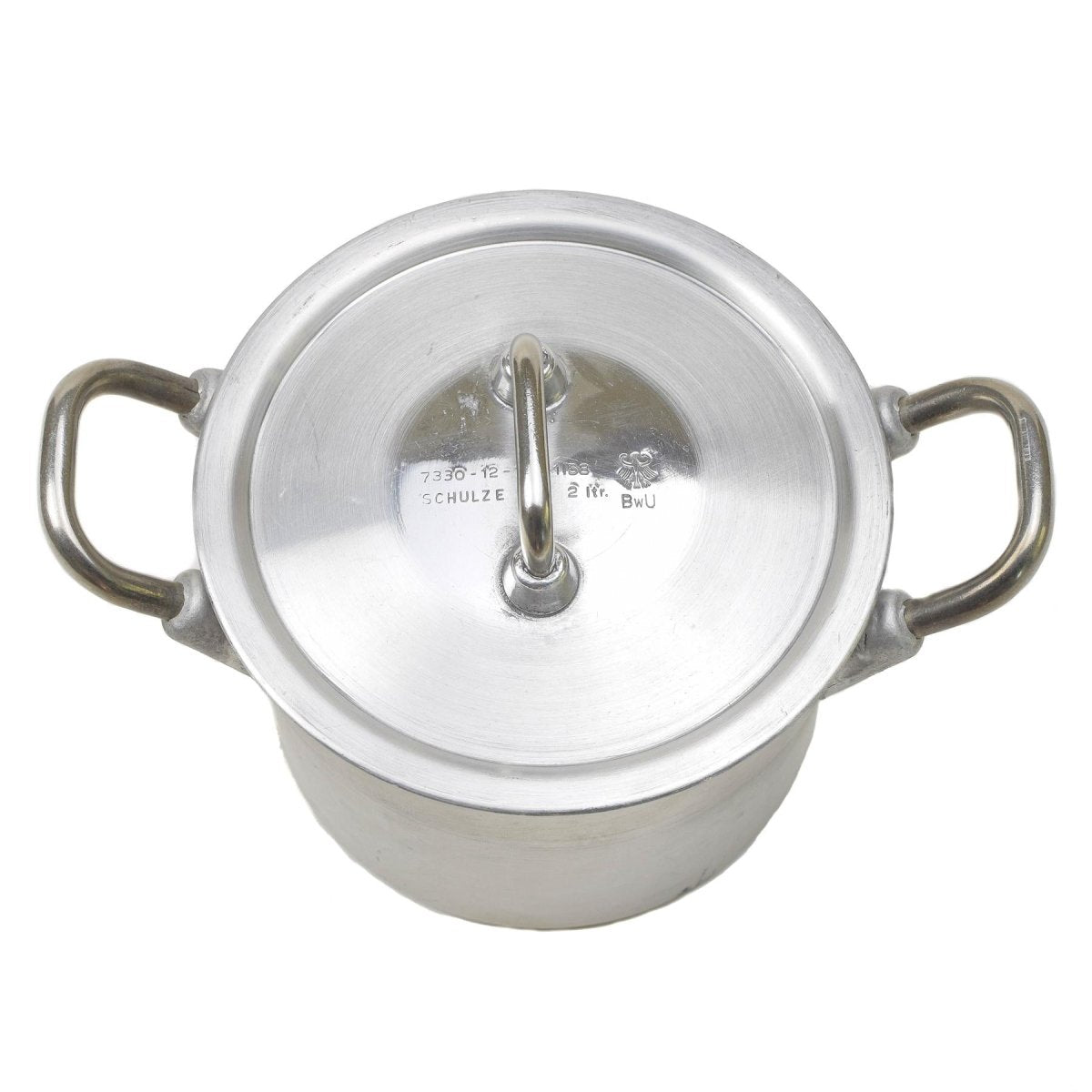 Originale tedesco in alluminio militare tedesco 2liters pot coperchio escursionismo bw mess kit nuovo
