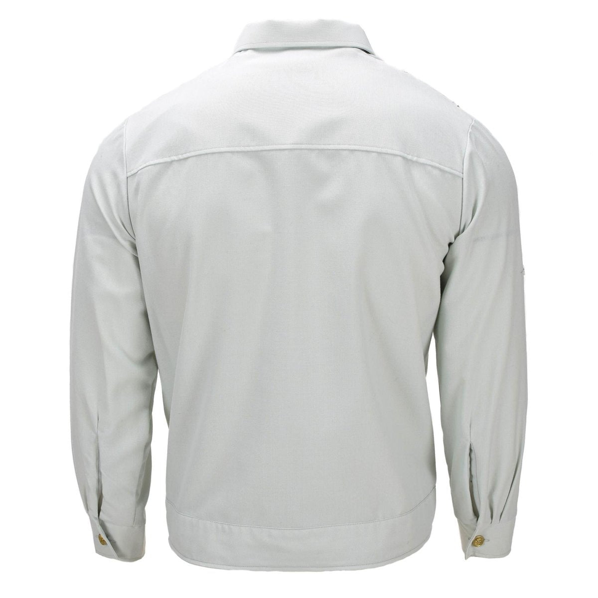 Camicia elegante militare tedesca originale a maniche lunghe in misto cotone verde chiaro