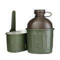Boccetta militare tedesca originale da 0,8 litri, tazza in alluminio da mensa, oliva