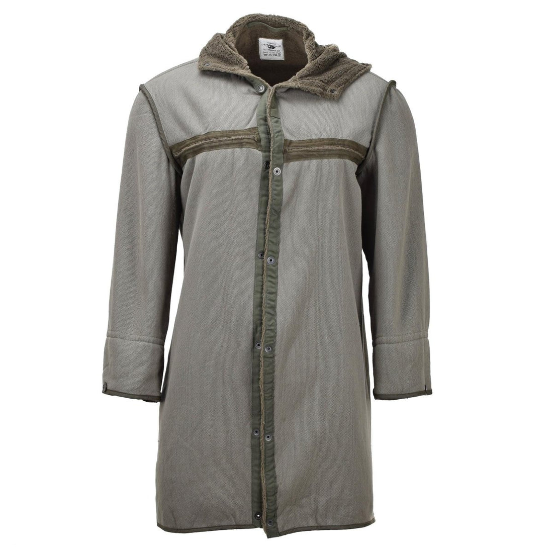 Originale militare tedesco lungo parka in finta foox fodera tenera dell'esercito con cappuccio oliva