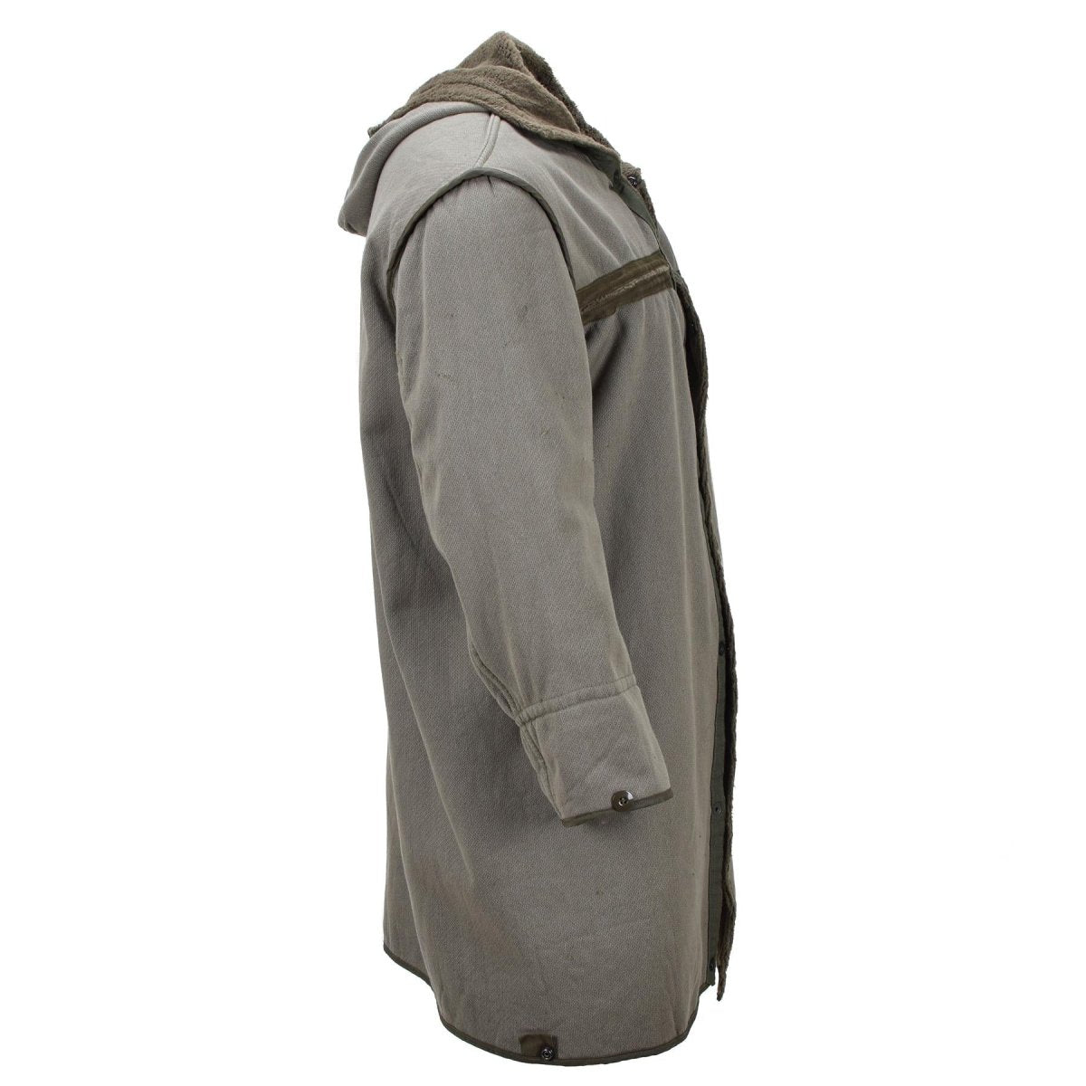 Originale militare tedesco lungo parka in finta foox fodera tenera dell'esercito con cappuccio oliva