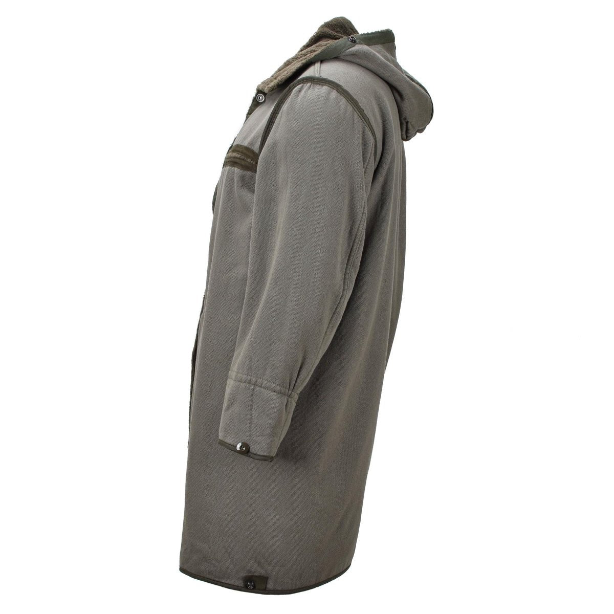 Originale militare tedesco lungo parka in finta foox fodera tenera dell'esercito con cappuccio oliva