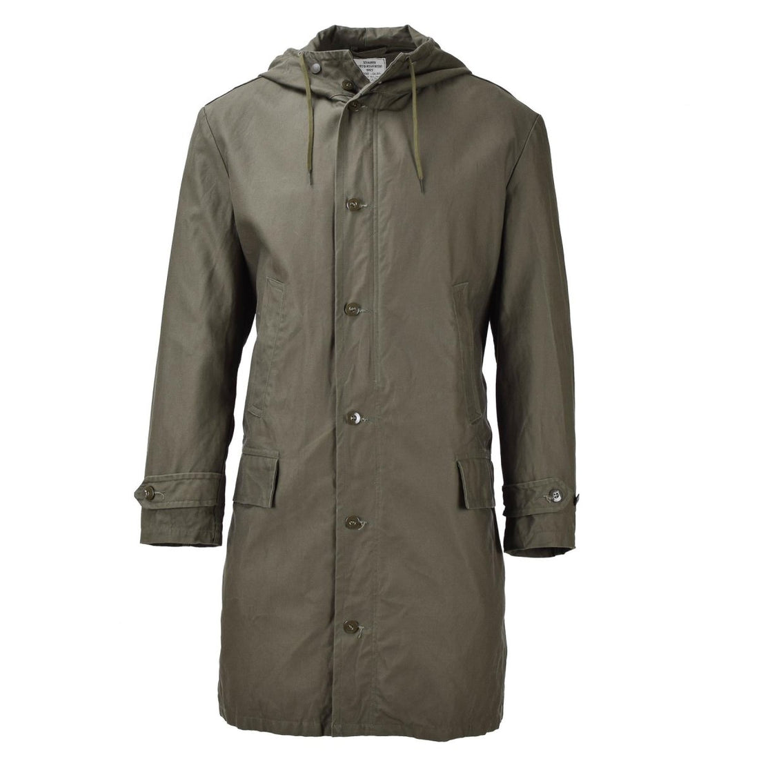 Original Giacca da parka militare tedesca Long Parka Giacca Oliva con cappuccio dell'esercito di cappotto all'aperto
