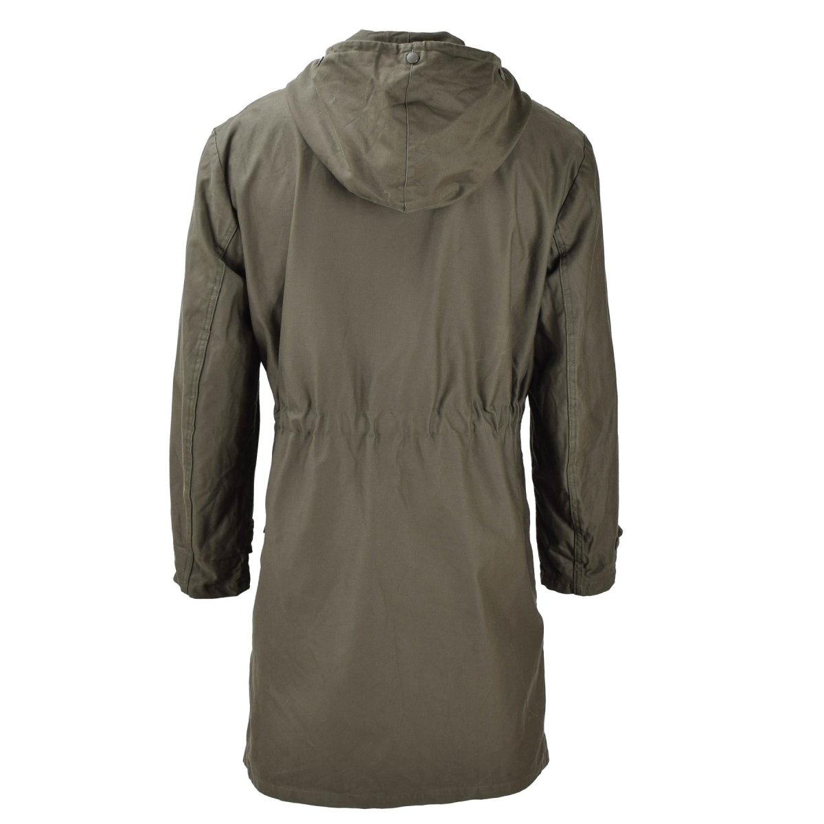 Original Giacca da parka militare tedesca Long Parka Giacca Oliva con cappuccio dell'esercito di cappotto all'aperto