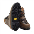 Scarponi da trekking originali dell'esercito militare tedesco in pelle Vibram Outdoor marrone
