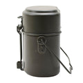 Kit da pasticcio originale militare tedesco in alluminio, contenitore con coperchio in 3 parti, oliva