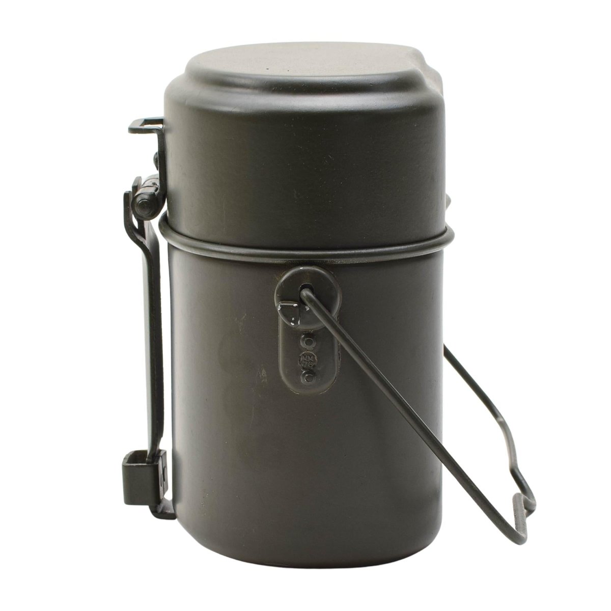 Kit da pasticcio originale militare tedesco in alluminio, contenitore con coperchio in 3 parti, oliva