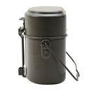 Kit da pasticcio originale militare tedesco in alluminio, contenitore con coperchio in 3 parti, oliva