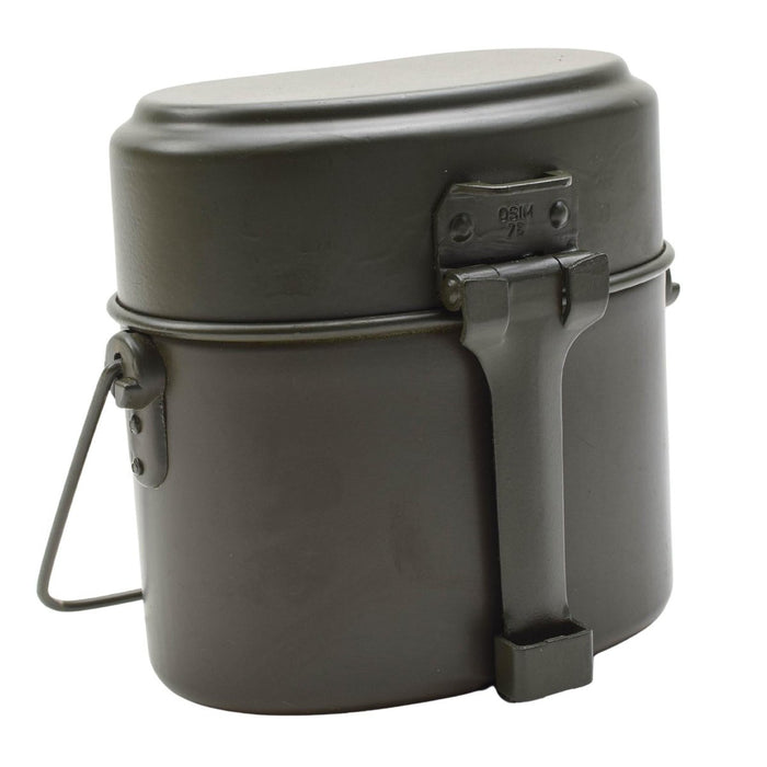 Kit da pasticcio originale militare tedesco Contenitore in alluminio con coperchio in 3 parti Oliva - GoMilitar