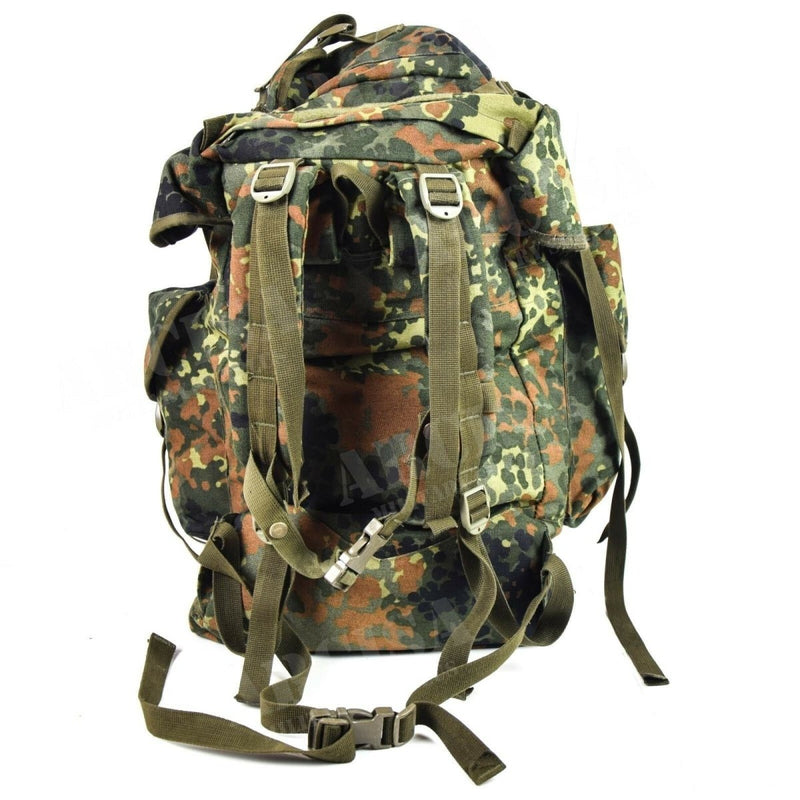 Zaino tattico militare tedesco originale 65L di zaino da combattimento Flecktarn camo