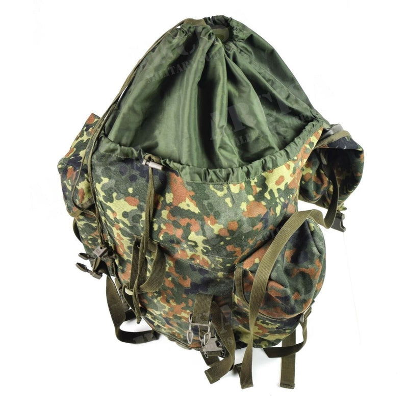 Zaino tattico militare tedesco originale 65L di zaino da combattimento Flecktarn camo