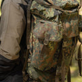 Zaino tattico militare tedesco originale 65L di zaino da combattimento Flecktarn camo